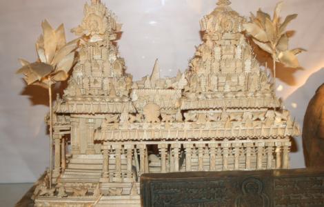  Indian carved wooden temple