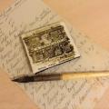 Pen- wiper' Artyfact', victorian turned sheep bone dip pen and old writing from the Maria's personal archive